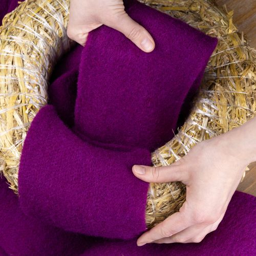 Itens Fita de feltro de lã, fúcsia, 15cm x 5m, para decoração e artesanato.