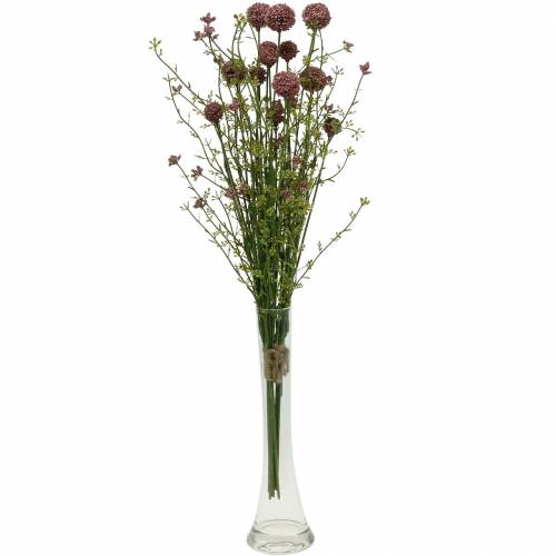 Floristik24 Artificial Craspedia Violet Baqueta Flores Artificiais 3 unidades