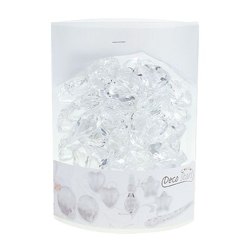 Floristik24 Coração de acrílico 3cm claro 44p