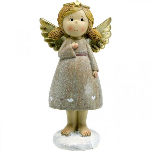 Floristik24 Decoração do advento, anjo da guarda, anjo de natal, figura de anjo H24cm