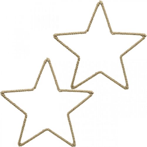 Decoração do advento, estrela de decoração de natal, juta estrela de decoração W20cm 5 peças