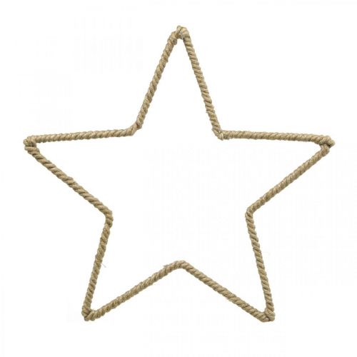 Floristik24 Decoração de advento, estrela de decoração de Natal, estrela decorativa de juta W24,5cm 5 peças