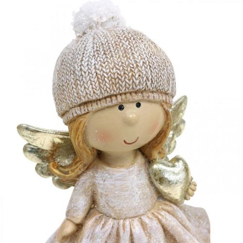 Floristik24 Decoração do advento anjo de natal, figura de coração de anjo H16.5cm 2 peças