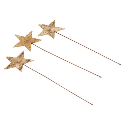 Itens Estrelas decorativas para colar estrelas de decoração de casca de árvore Advento 22cm 24 un