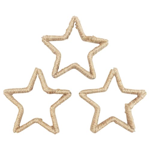 Floristik24 Decoração de advento decoração de natal estrela decorativa estrela juta 13,5cm 6 peças