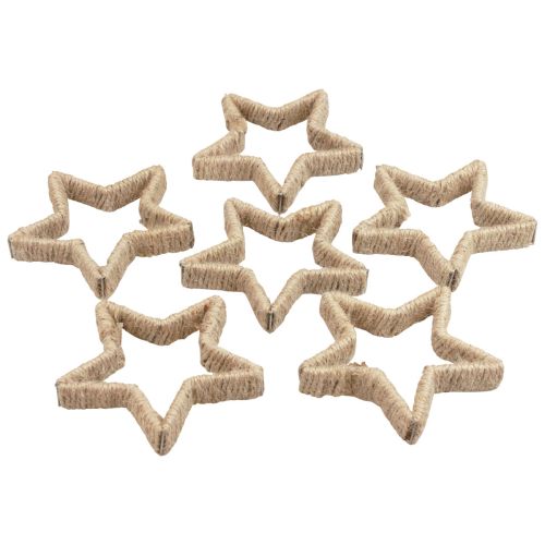 Floristik24 Decoração de advento decoração de natal estrela decorativa estrela juta 13,5cm 6 peças