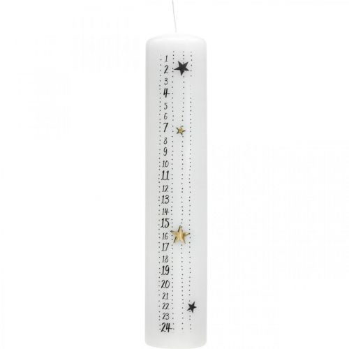Vela Calendário do Advento Vela Pilar Branco Natal 250/50mm - compre barato online Vela Calendário do Advento Vela Pilar Branco Natal 250/50mm - compre barato online