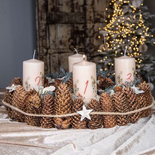 Itens Velas do Advento Coroa do Advento 1-4 creme 130/70mm 4 unidades