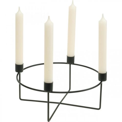 Itens Castiçal para 4 velas metal preto H11cm Ø24,5cm