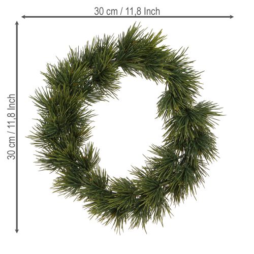 Floristik24 Coroa de advento artificial em pinho, decoração verde abeto Ø30cm