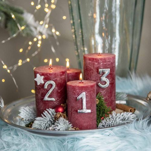 Floristik24 Números do Advento Velas Alfinetes de Vela Números Advento 4,5 cm 4 pçs