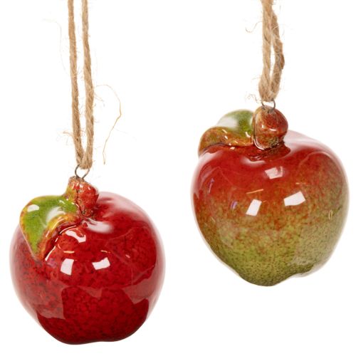 Maçãs decorativas de outono em cerâmica para pendurar, 5 cm, conjunto de 4 peças comprar | Floristik24.pt