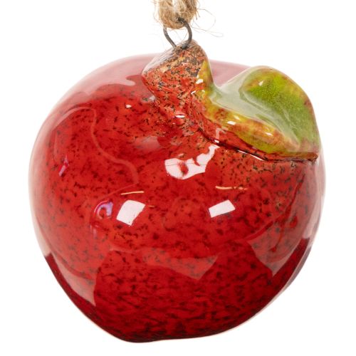 Maçãs decorativas de outono em cerâmica para pendurar, 5 cm, conjunto de 4 peças | Floristik24.pt