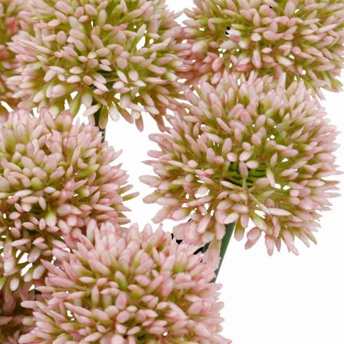 Floristik24 Flor artificial allium rosa 38 cm flor de seda de cebola ornamental artificial em bando 12 peças