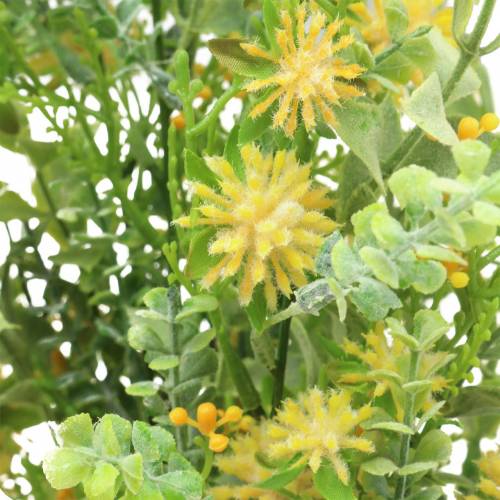 Itens Buquê com grama e flores amarelo artificial 53cm
