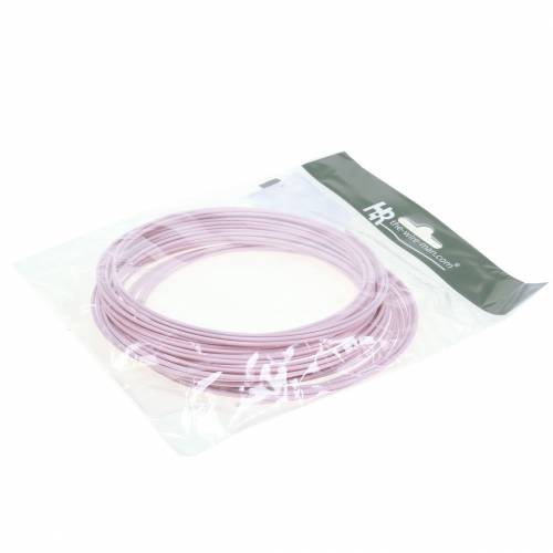 Floristik24 Fio de alumínio Ø2mm rosa pastel 100g 12m