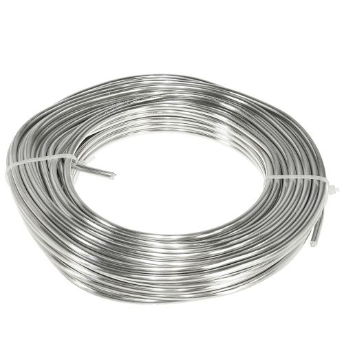 Fio de alumínio fio artesanal prateado brilhante fio decorativo Ø5mm 1kg