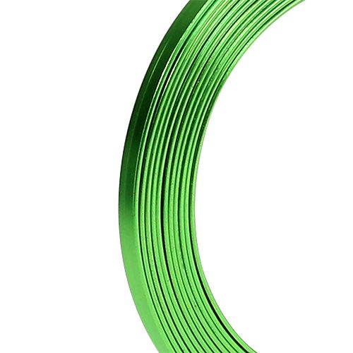 Floristik24 Fio plano de alumínio verde 5 mm x 1 mm 2,5 m
