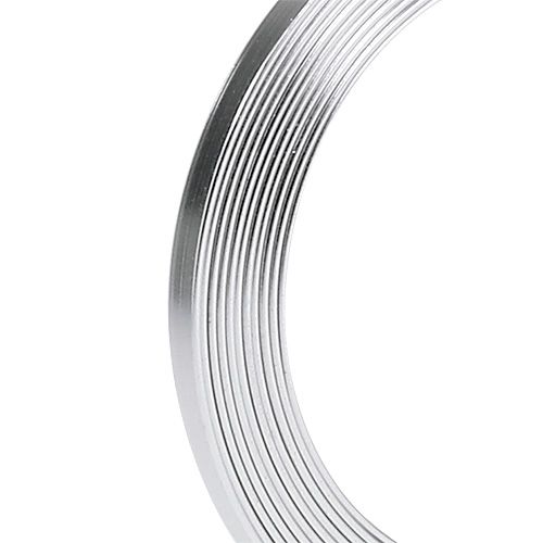 Floristik24 Fio plano de alumínio prata 5 mm x 1 mm 2,5 m