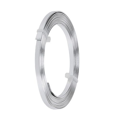 Itens Fio plano de alumínio prata 5 mm x 1 mm 2,5 m