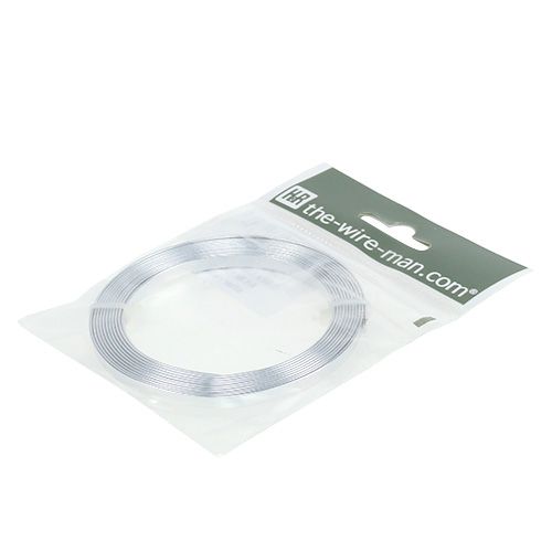 Itens Fio plano de alumínio prata 5 mm x 1 mm 2,5 m