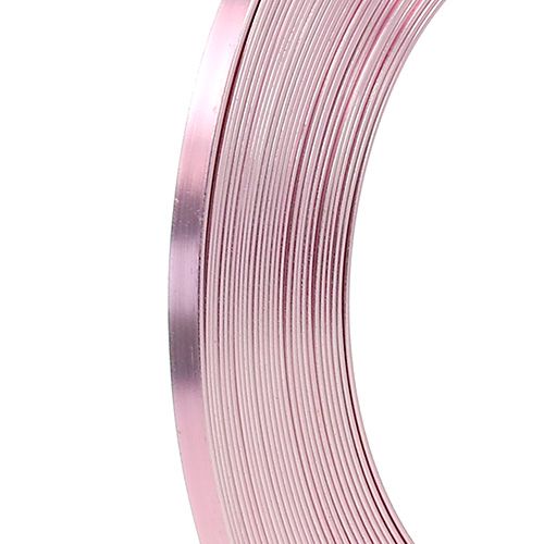 Arame plano de alumínio rosa 5mm 10m