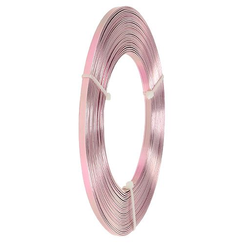 Itens Arame plano de alumínio rosa 5mm 10m