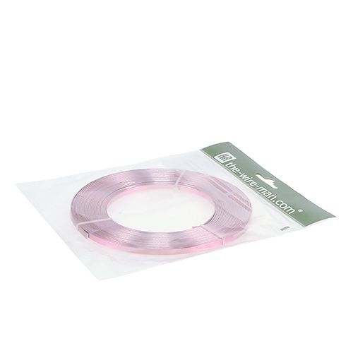 Itens Arame plano de alumínio rosa 5mm 10m