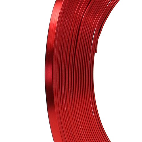 Floristik24 Arame plano de alumínio vermelho 5mm 10m