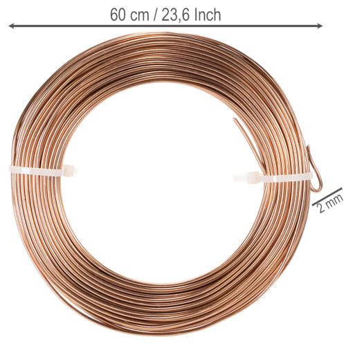 Fio de alumínio de 2 mm para arranjos florais e artesanato, 60 m, 500 g | Floristik24.pt
