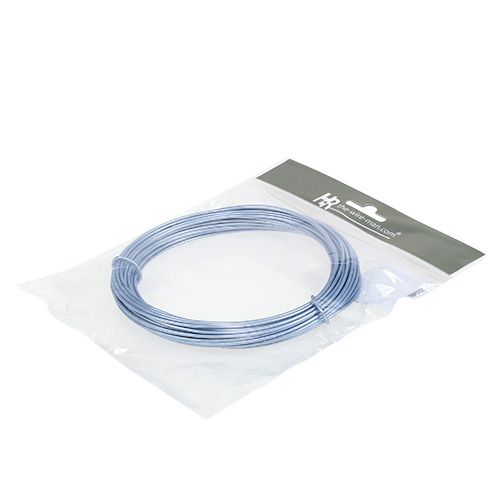 Floristik24 Fio de alumínio azul pastel Ø2mm 12m