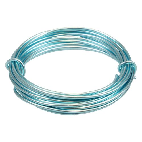 Floristik24 Fio de alumínio 2mm fio de alumínio fio de joalheria azul claro 3m
