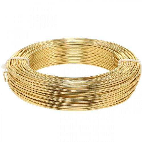 Floristik24 Fio de alumínio ouro Ø2mm deco fio artesanal fio redondo 500g 60m