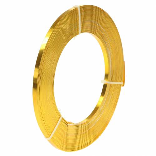 Floristik24 Arame plano de alumínio 5mm 10m sol amarelo fio artesanal