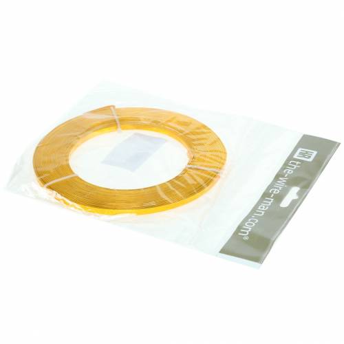 Floristik24 Arame plano de alumínio 5mm 10m sol amarelo fio artesanal