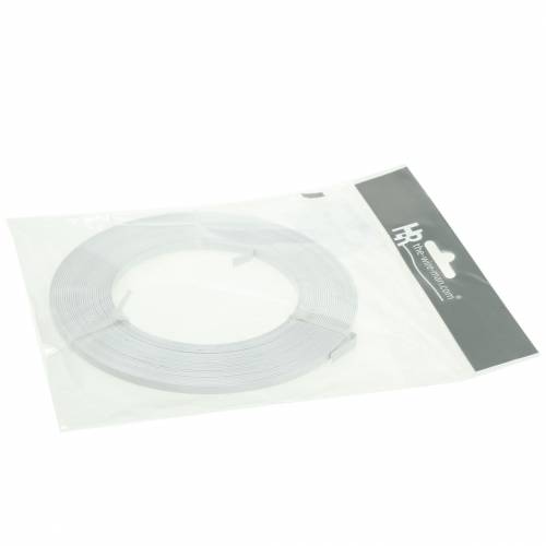 Floristik24 Fio liso de alumínio 5mm 10m fio perolizado branco