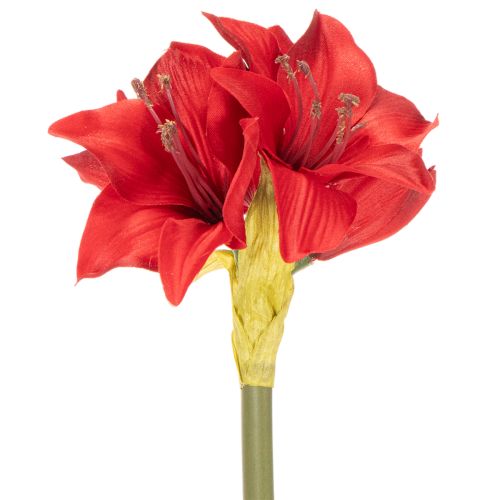 Flor artificial de amarílis vermelha com haste, decoração floral para o Natal, 50 cm | Floristik24.pt