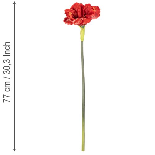 Flor artificial de amarílis vermelha, com haste longa, para vaso e arranjos, 77 cm. | Floristik24.pt