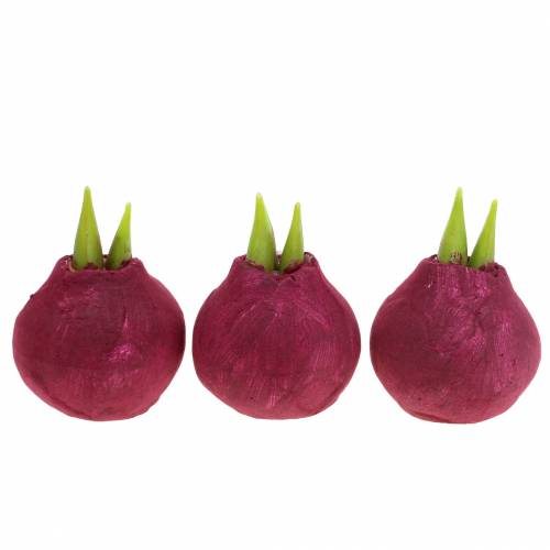 Floristik24 Lâmpada Amarílis Artificial Borgonha H12.5cm 3pcs