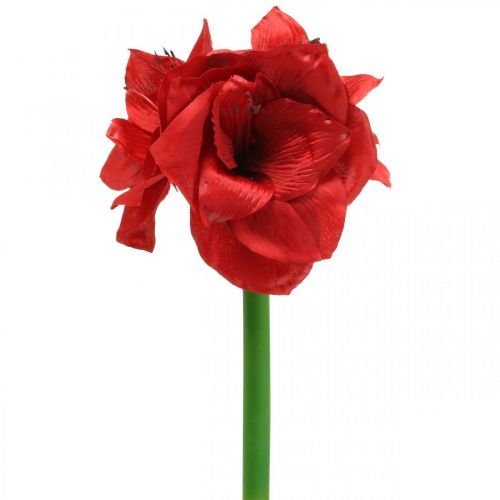 Amaryllis flor de seda artificial vermelha com três flores H40cm