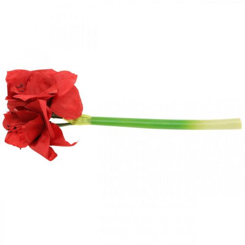 Itens Amaryllis flor de seda artificial vermelha com três flores H40cm