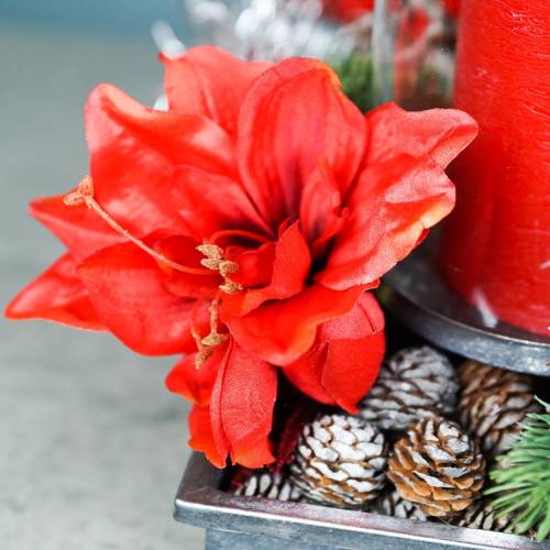 Itens Amaryllis artificial grande vermelho 96,5 cm