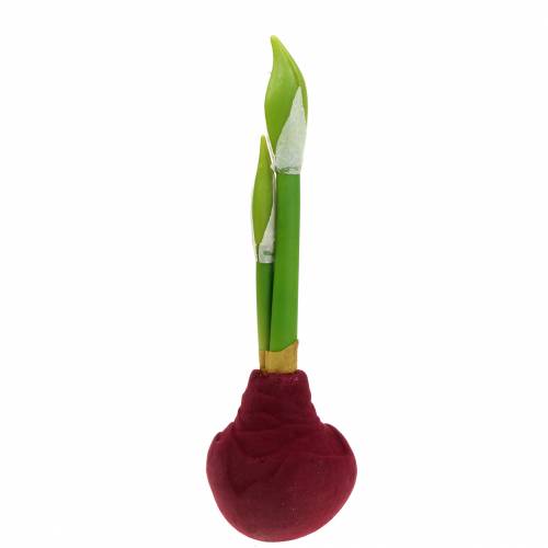 Floristik24 Tubérculo de Amaryllis com botões Artificial 30cm Burgundy