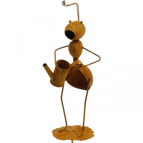 Floristik24 Formiga de plugue decorativo, decoração de cama, formiga com regador, pátina de plugue de flor