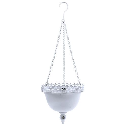 Floristik24 Cesta suspensa branca Ø23cm Alt.21cm