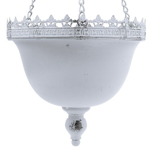 Floristik24 Cesta suspensa branca Ø23cm Alt.21cm
