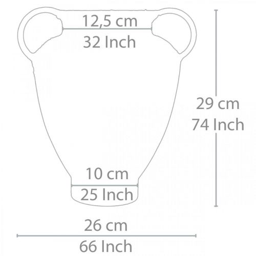 Itens Ânfora antiga olhar para vaso de plantação decoração de jardim de metal Alt.29cm