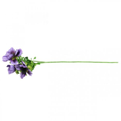 Floristik24 Anêmona artificial, flor de seda, planta artificial com flores roxas C55cm