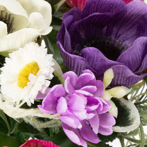 Itens Buquê artificial de anêmonas, decoração de primavera, versátil e com design moderno, 26 cm.