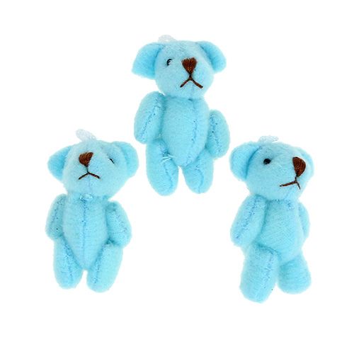 Floristik24 Pingente de urso azul claro 3,8 cm 12 unidades